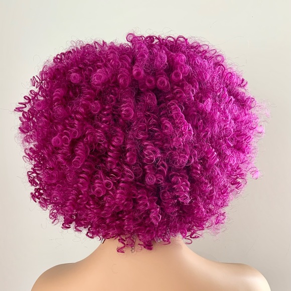 Very Pretty Curly Magenta “Put On & Go” Synthetic Wig for Events or Everyday - Picture 7 of 7